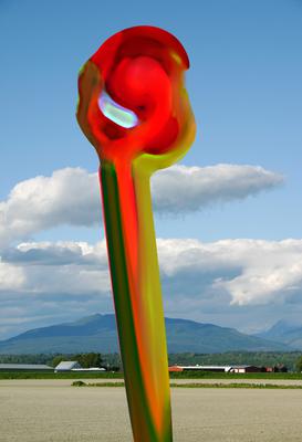 Skagit Valley 8, 2004, Pigment print, acrylic, on watercolor paper, 30 x 22 inches