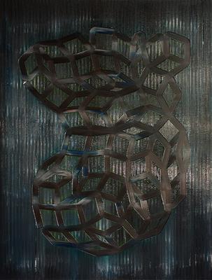 Mer Noir, Le Vaisseau, 2016, Oil on panel, 40 x 36 inches