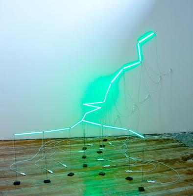 Skagit, 2005, Green ccfl lamps, high-flex wire, inverters, steel, 70 x 65 x 60 inches